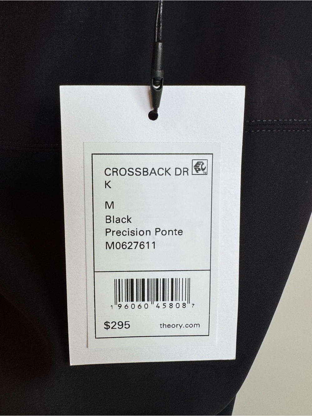 Theory Crossback Dress Black Precision Ponte Medium NWT - Picture 8 of 8